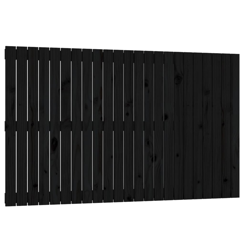 vidaXL Wezgłowie łóżka, czarne, 147x3x90 cm, lite drewno sosnowe