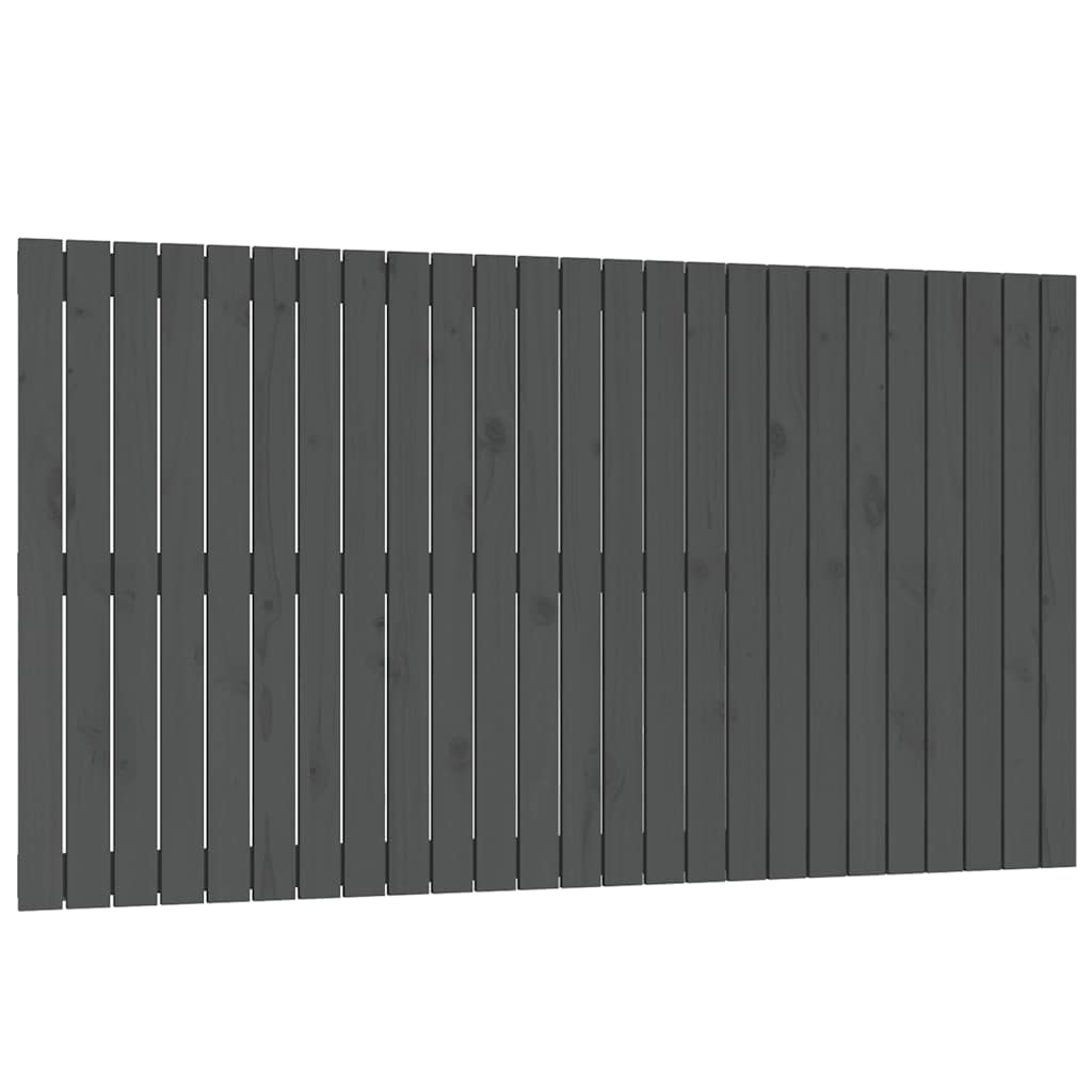 vidaXL Wezgłowie łóżka, szare, 159,5x3x90 cm, lite drewno sosnowe
