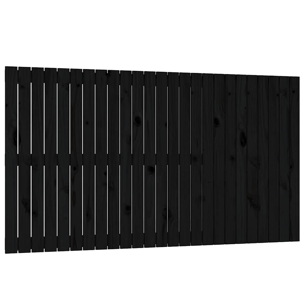 vidaXL Wezgłowie łóżka, czarne, 159,5x3x90 cm, lite drewno sosnowe