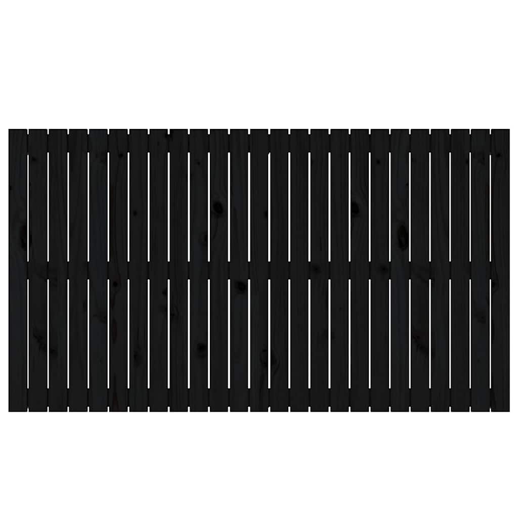 vidaXL Wezgłowie łóżka, czarne, 159,5x3x90 cm, lite drewno sosnowe