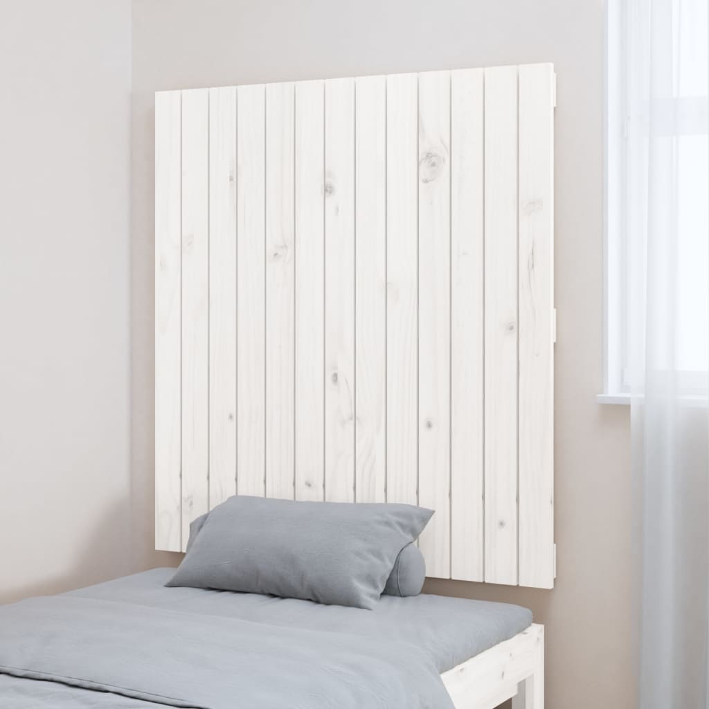 vidaXL Wezgłowie łóżka, białe, 82,5x3x90 cm, lite drewno sosnowe