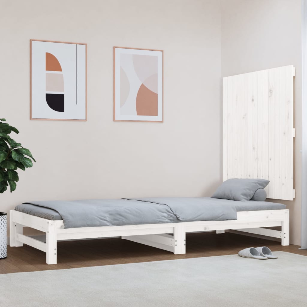 vidaXL Wezgłowie łóżka, białe, 82,5x3x90 cm, lite drewno sosnowe