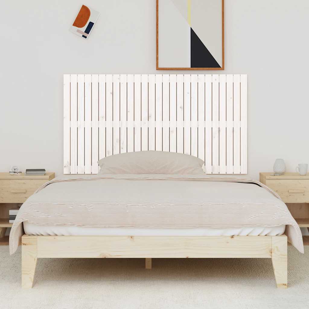 vidaXL Wezgłowie łóżka, białe, 166x3x90 cm, lite drewno sosnowe