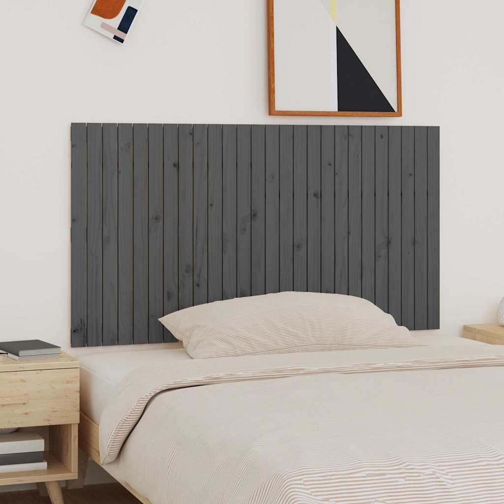 vidaXL Wezgłowie łóżka, szare, 166x3x90 cm, lite drewno sosnowe