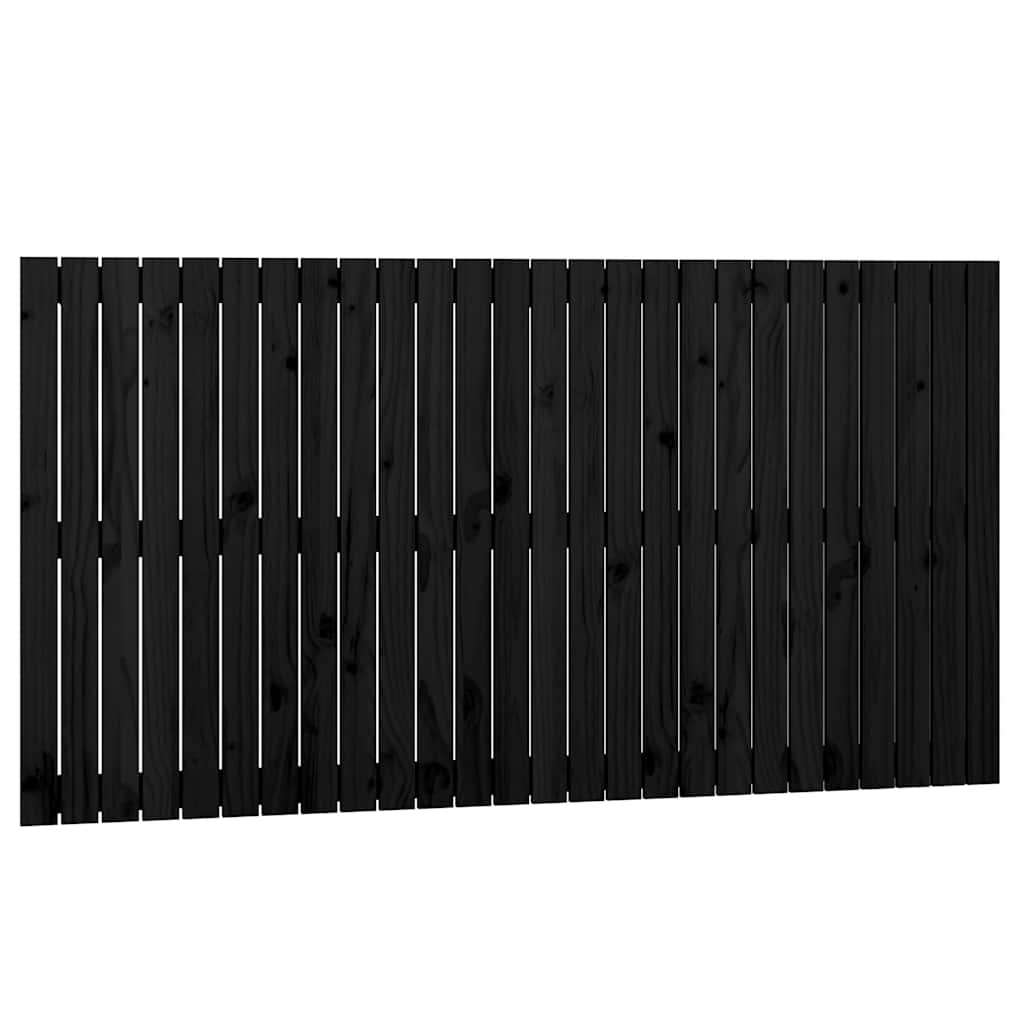 vidaXL Wezgłowie łóżka, czarne, 166x3x90 cm, lite drewno sosnowe