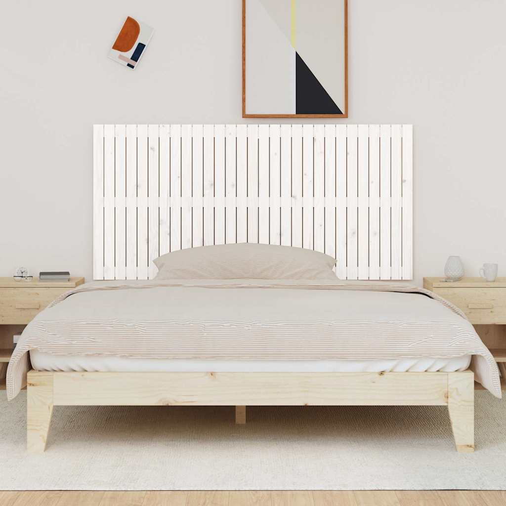 vidaXL Wezgłowie łóżka, białe, 185x3x90 cm, lite drewno sosnowe