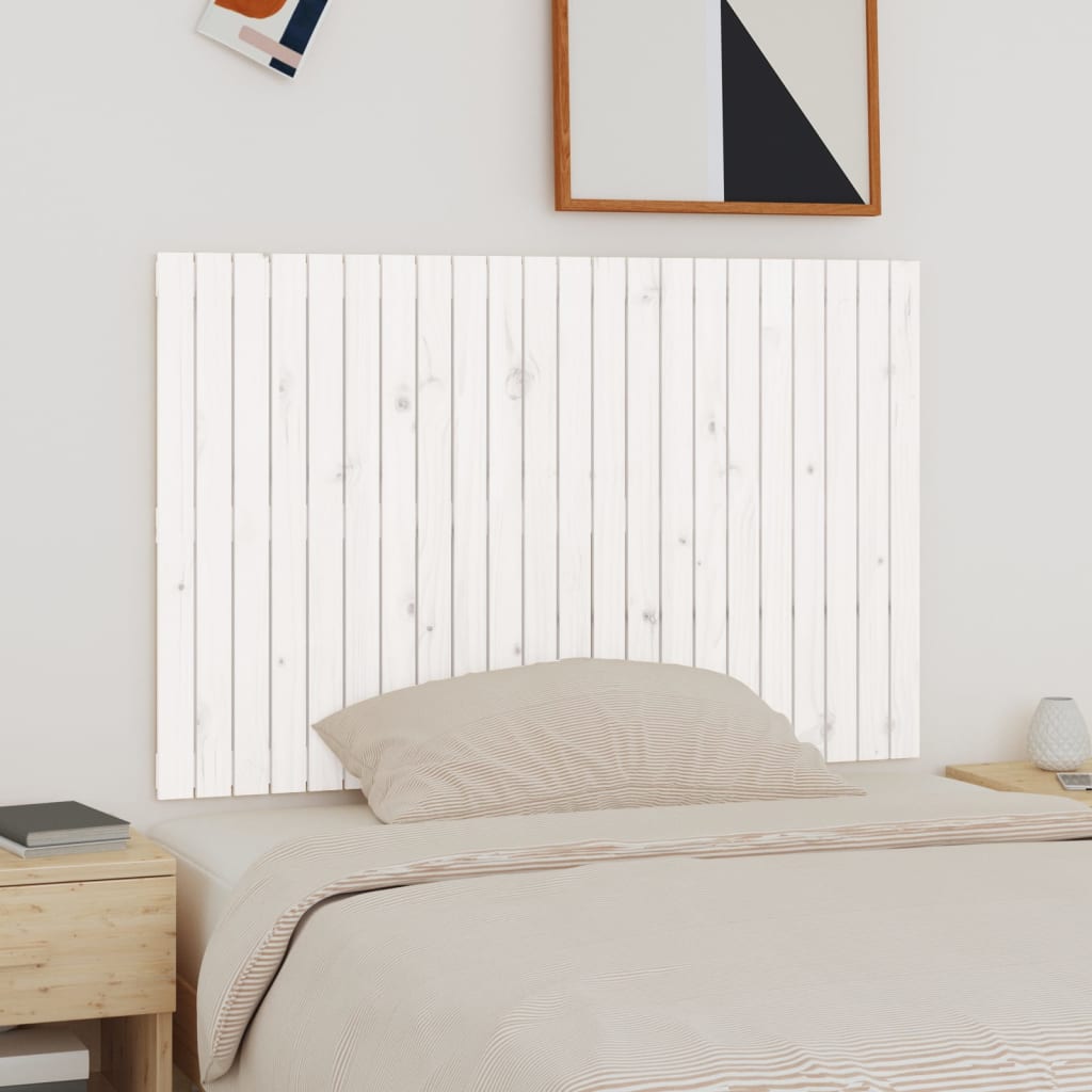 vidaXL Wezgłowie łóżka, białe, 140x3x90 cm, lite drewno sosnowe