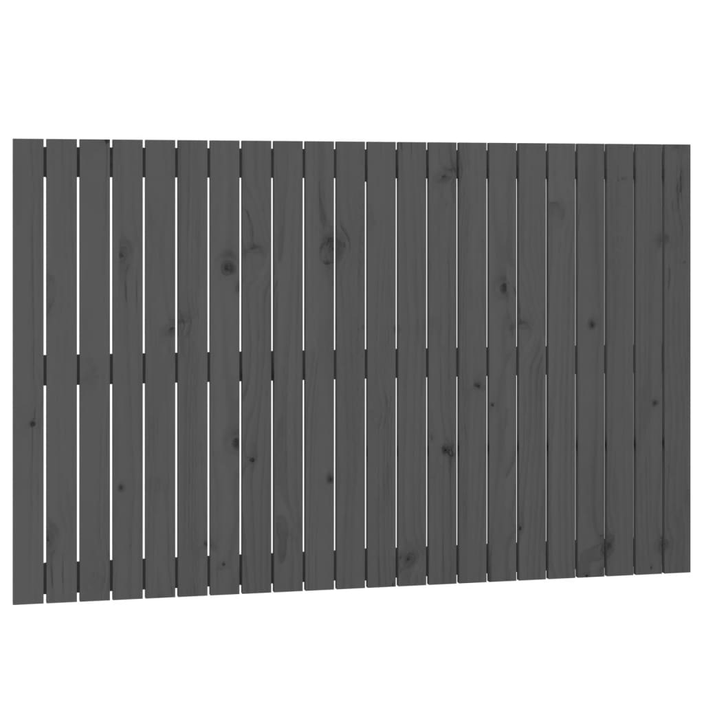 vidaXL Wezgłowie łóżka, szare, 140x3x90 cm, lite drewno sosnowe