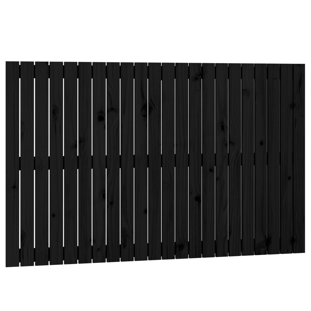 vidaXL Wezgłowie łóżka, czarne, 140x3x90 cm, lite drewno sosnowe