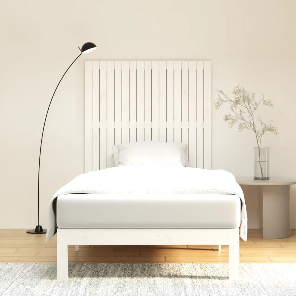 vidaXL Wezgłowie łóżka, białe, 108x3x110 cm, lite drewno sosnowe