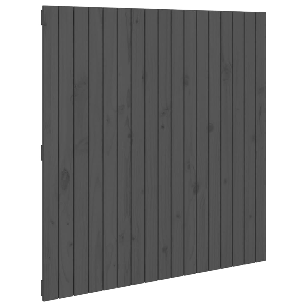 vidaXL Wezgłowie łóżka, szare, 108x3x110 cm, lite drewno sosnowe