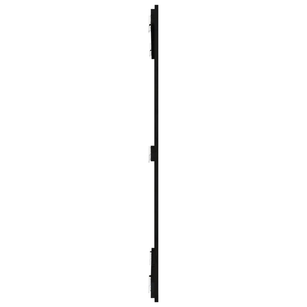 vidaXL Wezgłowie łóżka, czarne, 108x3x110 cm, lite drewno sosnowe