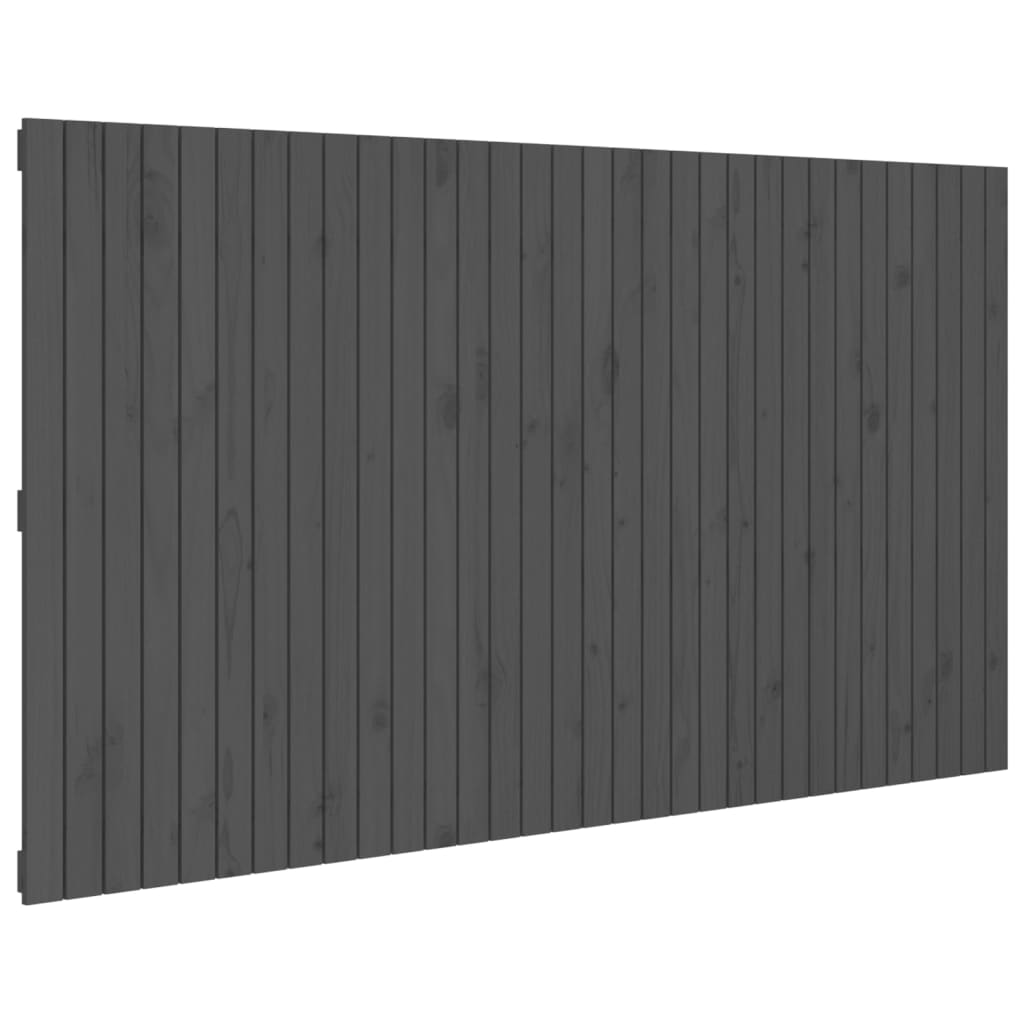vidaXL Wezgłowie łóżka, szare, 204x3x110 cm, lite drewno sosnowe
