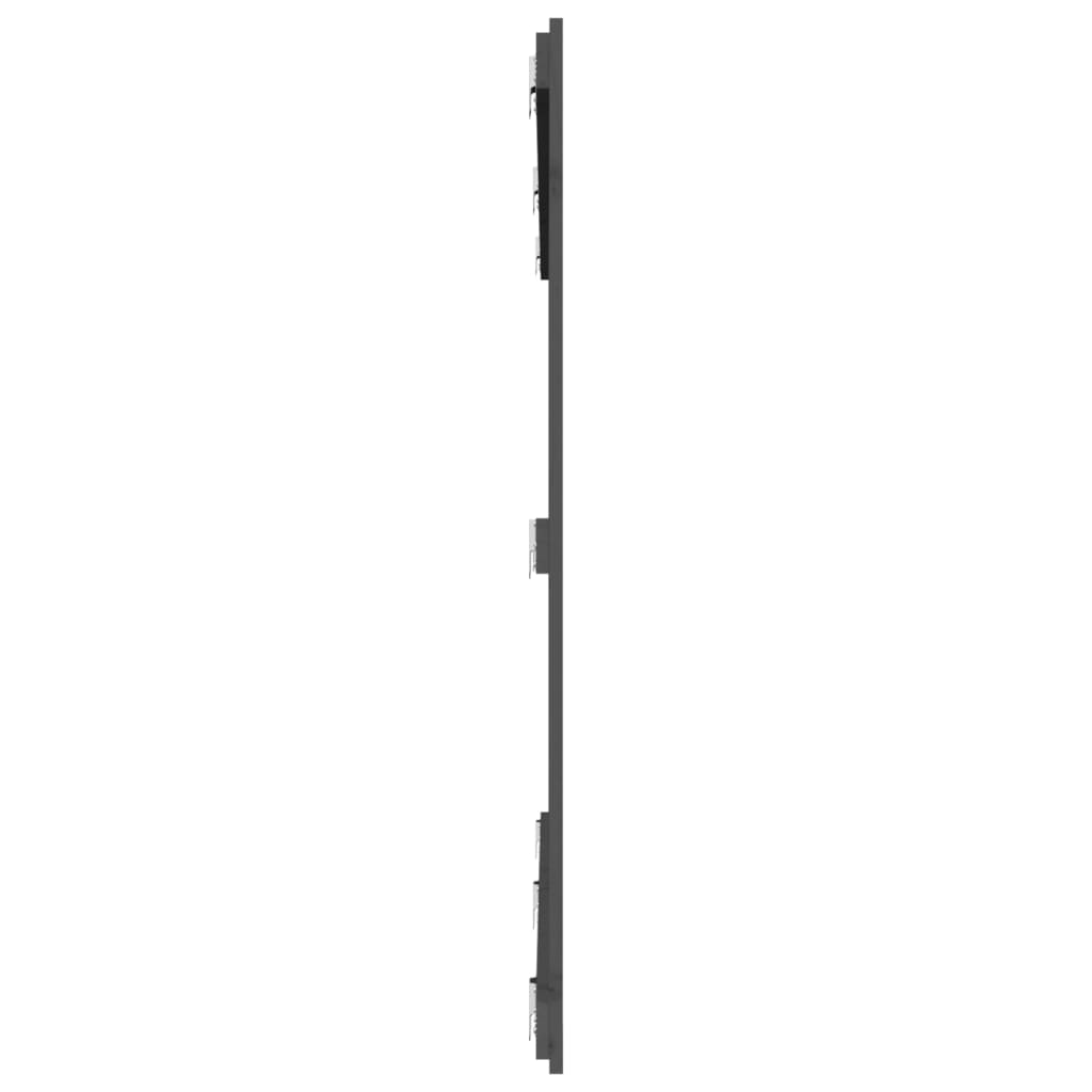vidaXL Wezgłowie łóżka, szare, 204x3x110 cm, lite drewno sosnowe