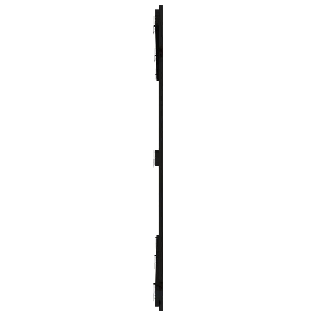 vidaXL Wezgłowie łóżka, czarne, 204x3x110 cm, lite drewno sosnowe