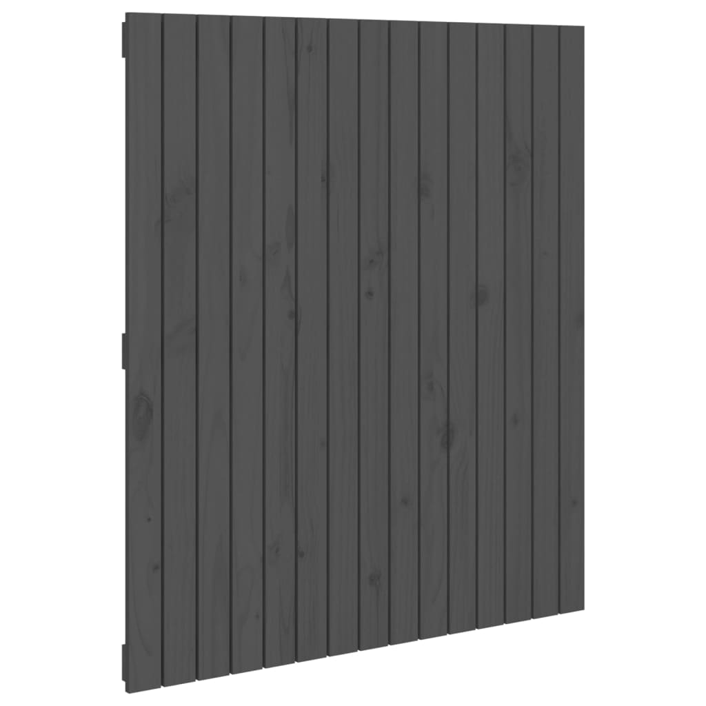 vidaXL Wezgłowie łóżka, szare, 95,5x3x110 cm, lite drewno sosnowe