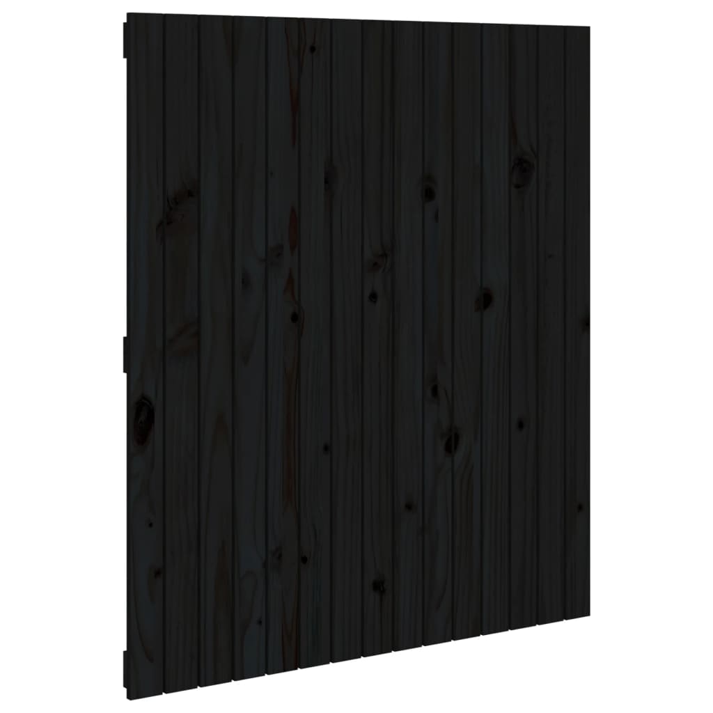 vidaXL Wezgłowie łóżka, czarne, 95,5x3x110 cm, lite drewno sosnowe