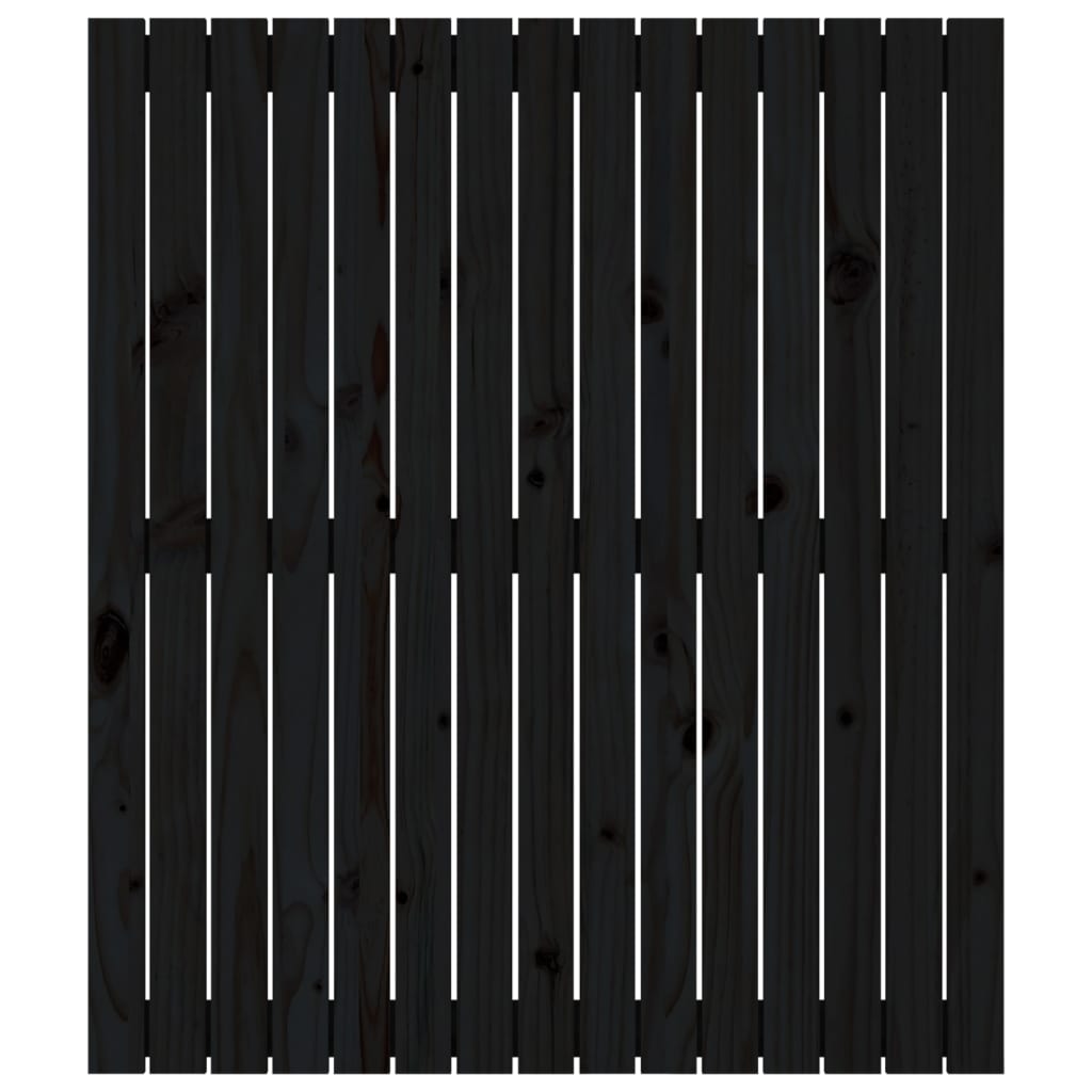 vidaXL Wezgłowie łóżka, czarne, 95,5x3x110 cm, lite drewno sosnowe