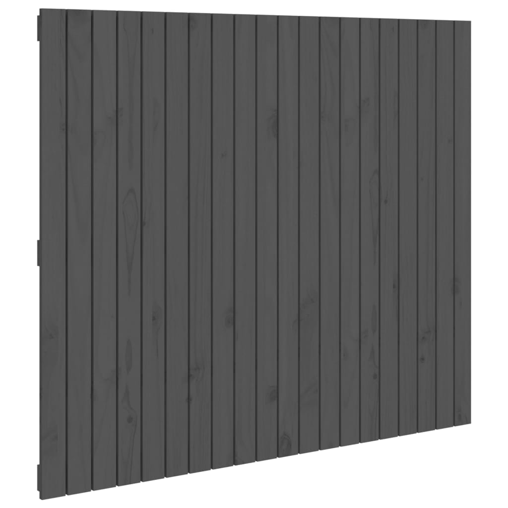 vidaXL Wezgłowie łóżka, szare, 127,5x3x110 cm, lite drewno sosnowe