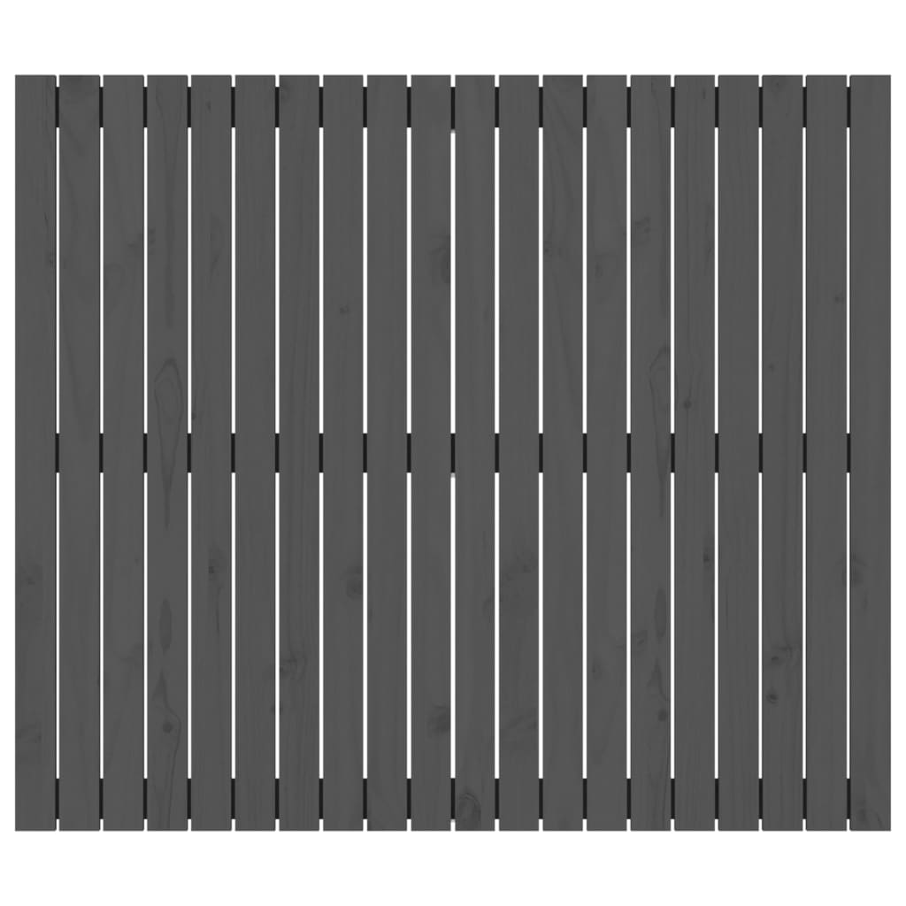 vidaXL Wezgłowie łóżka, szare, 127,5x3x110 cm, lite drewno sosnowe