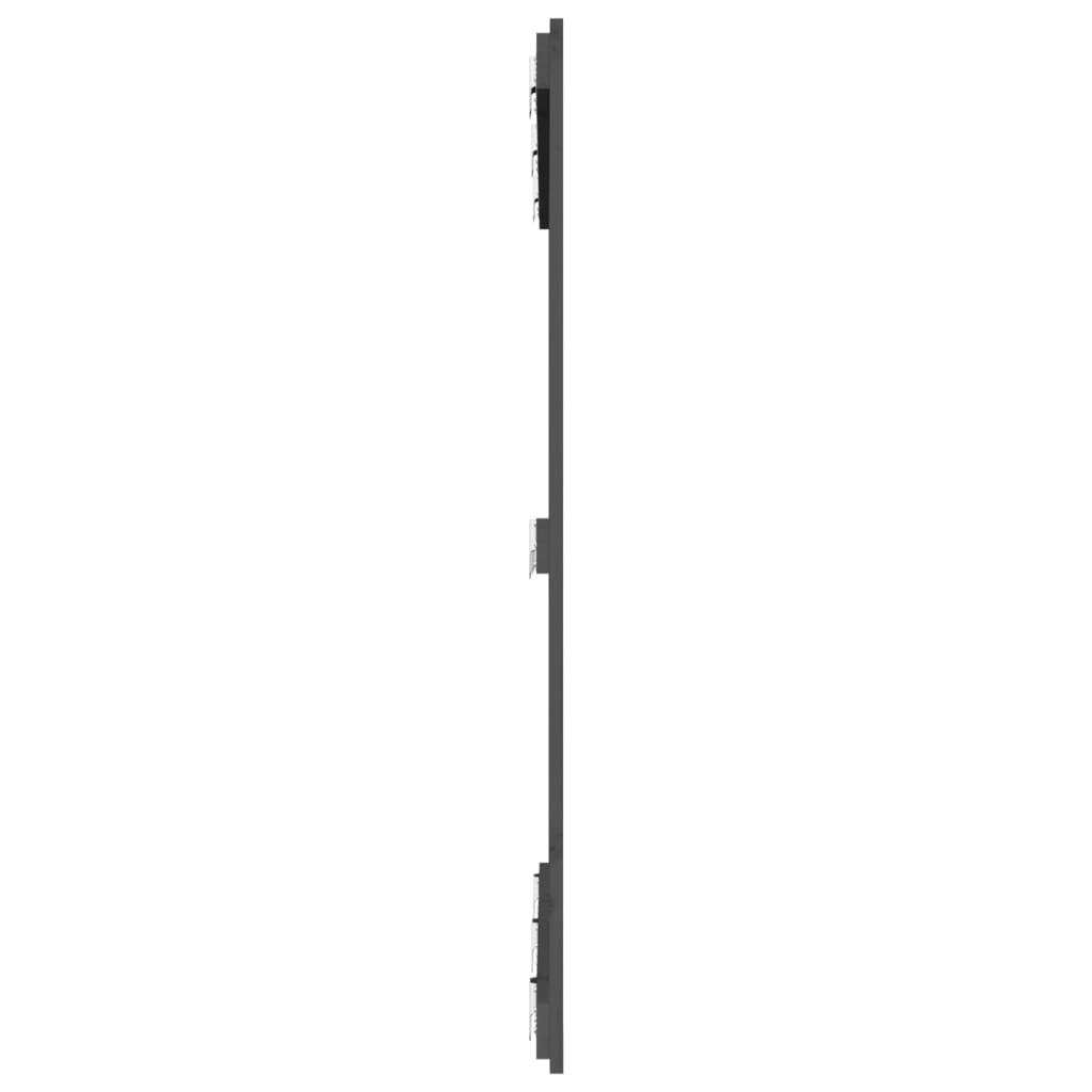 vidaXL Wezgłowie łóżka, szare, 127,5x3x110 cm, lite drewno sosnowe