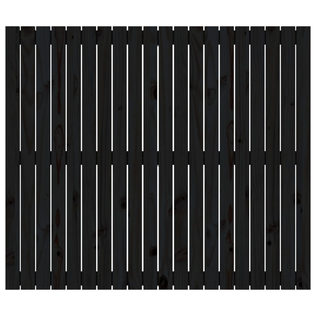 vidaXL Wezgłowie łóżka, czarne, 127,5x3x110 cm, lite drewno sosnowe