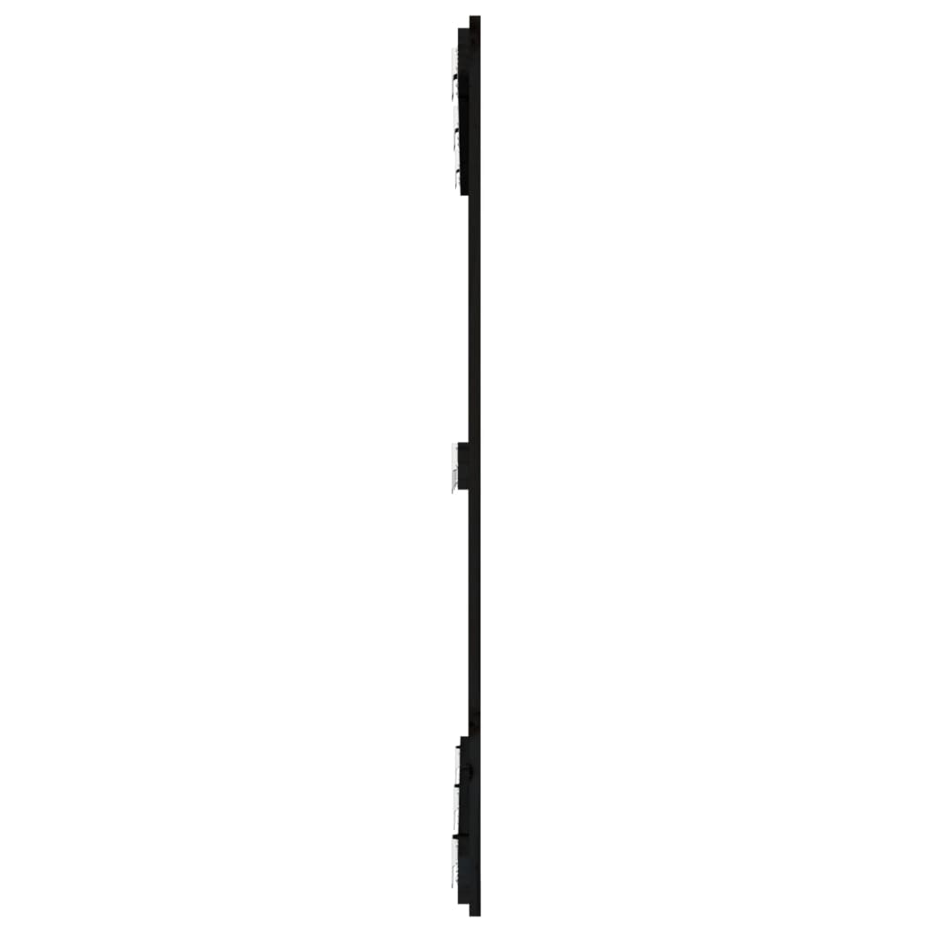 vidaXL Wezgłowie łóżka, czarne, 127,5x3x110 cm, lite drewno sosnowe