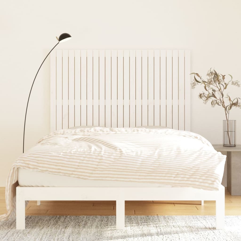 vidaXL Wezgłowie łóżka, białe, 146,5x3x110 cm, lite drewno sosnowe