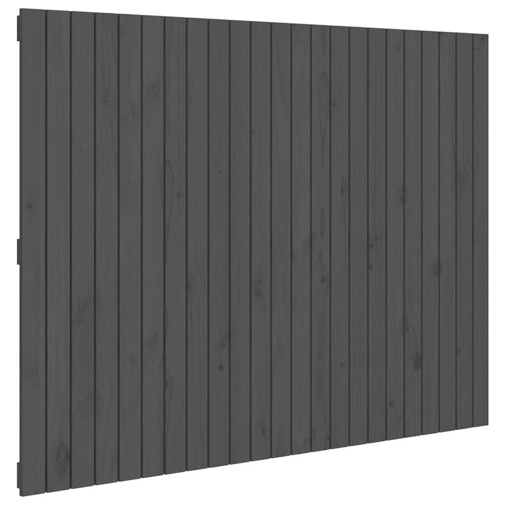 vidaXL Wezgłowie łóżka, szare, 146,5x3x110 cm, lite drewno sosnowe