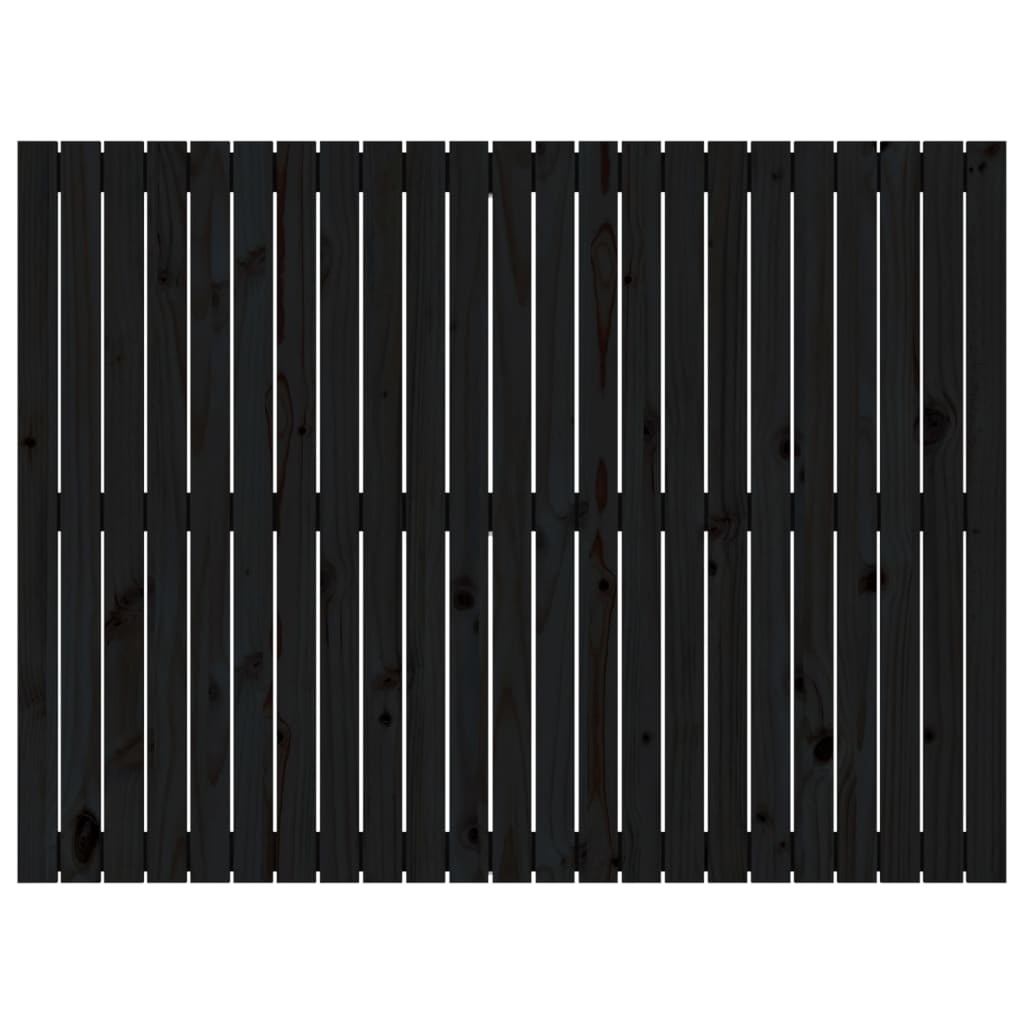 vidaXL Wezgłowie łóżka, czarne, 146,5x3x110 cm, lite drewno sosnowe