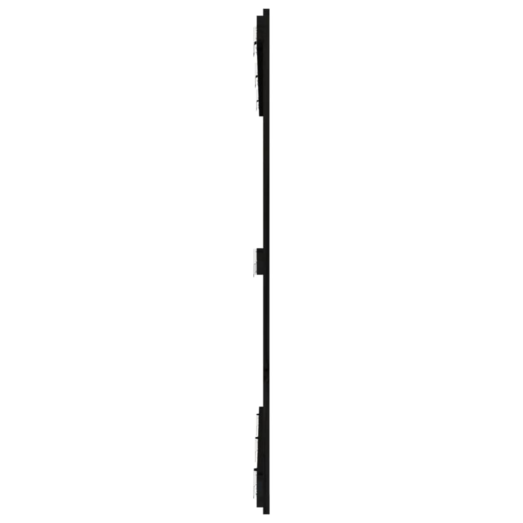 vidaXL Wezgłowie łóżka, czarne, 146,5x3x110 cm, lite drewno sosnowe