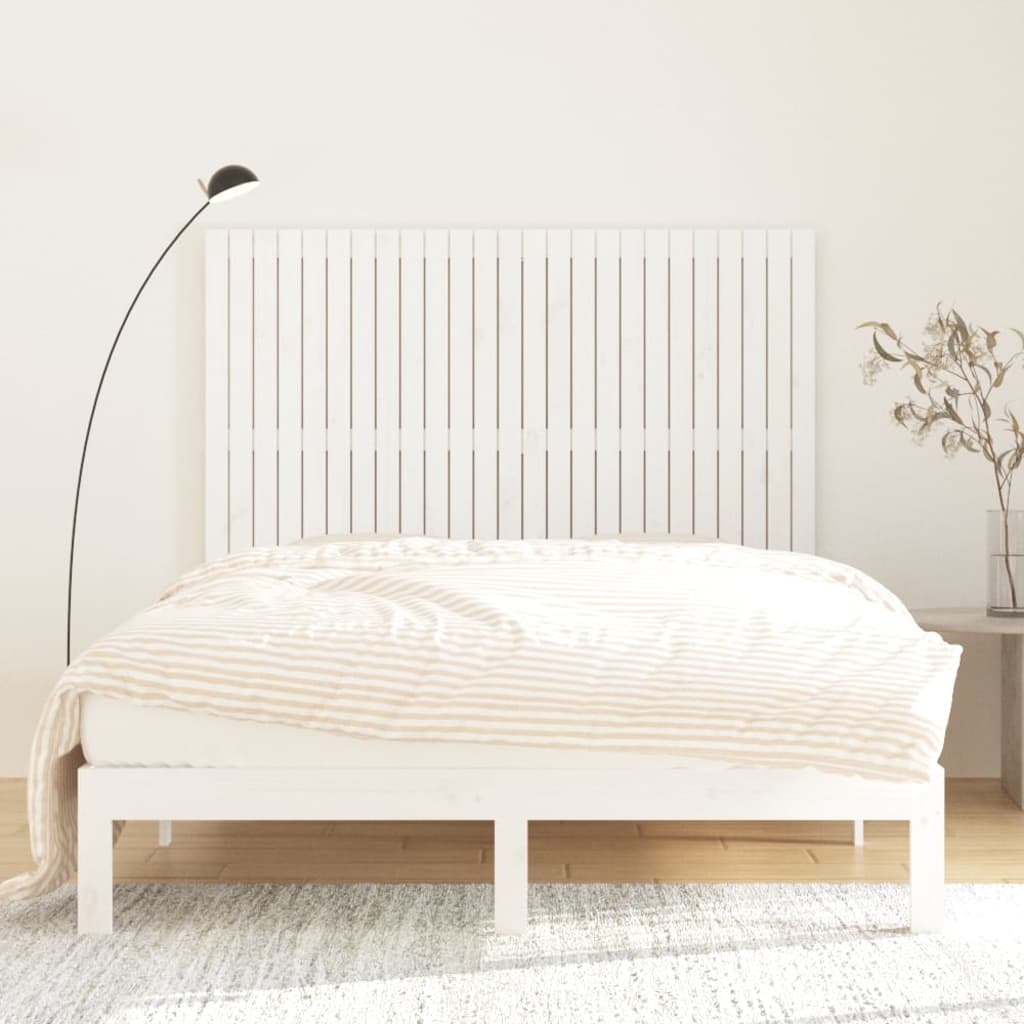 vidaXL Wezgłowie łóżka, białe, 159,5x3x110 cm, lite drewno sosnowe