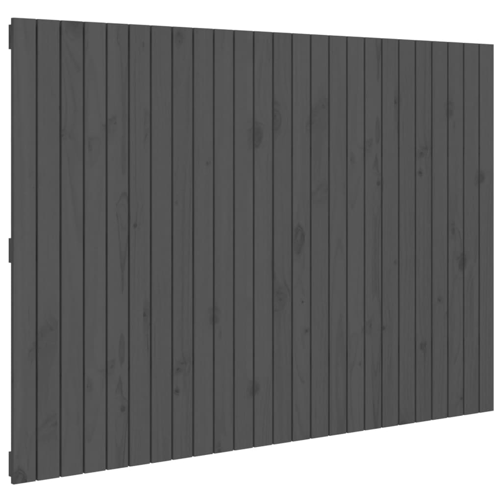 vidaXL Wezgłowie łóżka, szare, 159,5x3x110 cm, lite drewno sosnowe