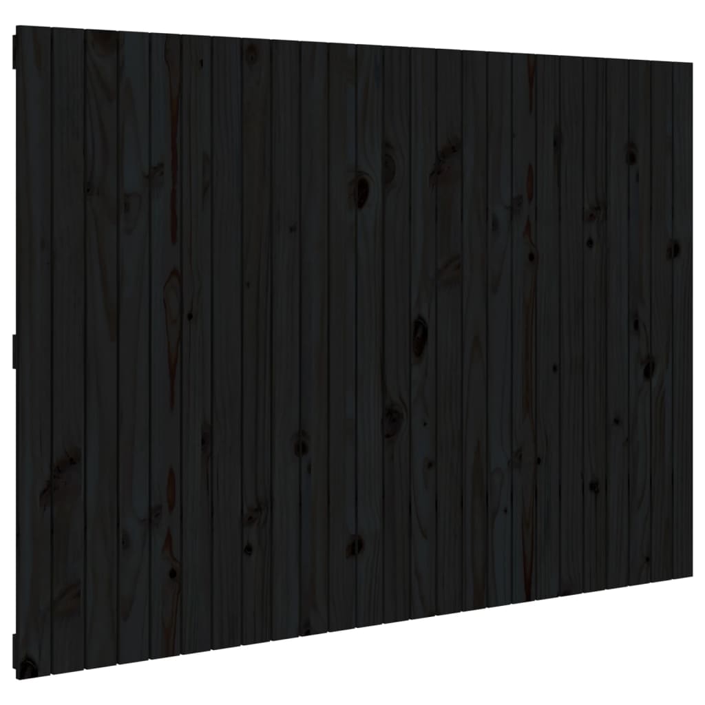 vidaXL Wezgłowie łóżka, czarne, 159,5x3x110 cm, lite drewno sosnowe
