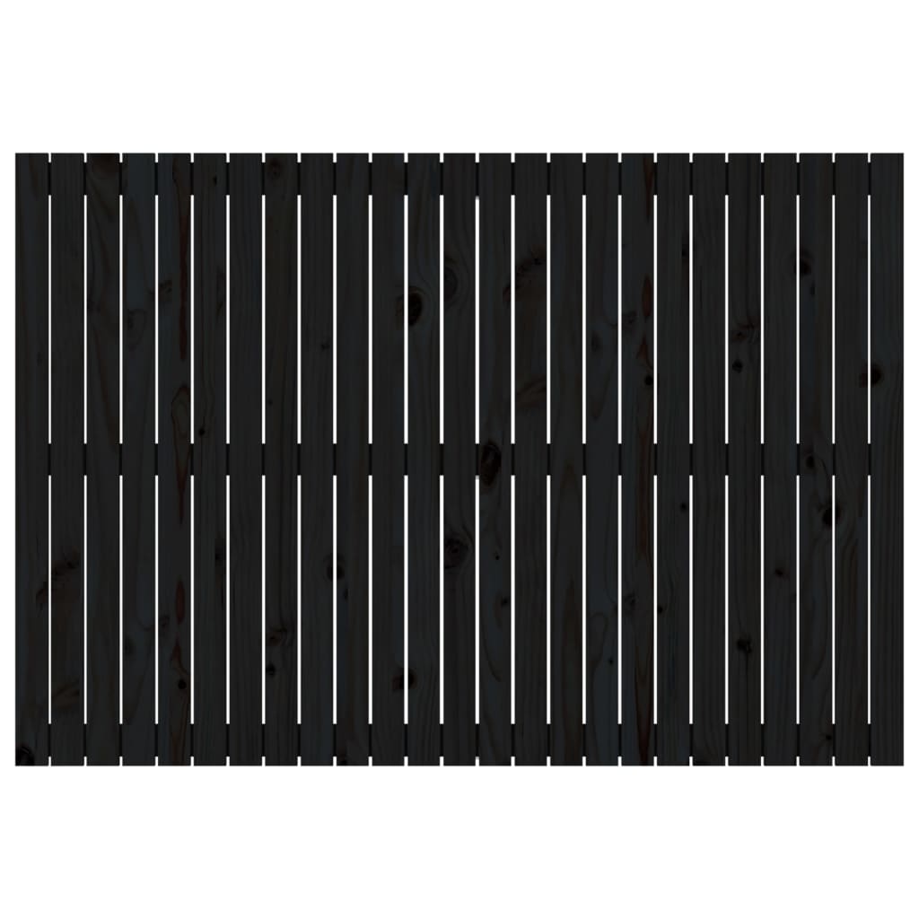 vidaXL Wezgłowie łóżka, czarne, 159,5x3x110 cm, lite drewno sosnowe