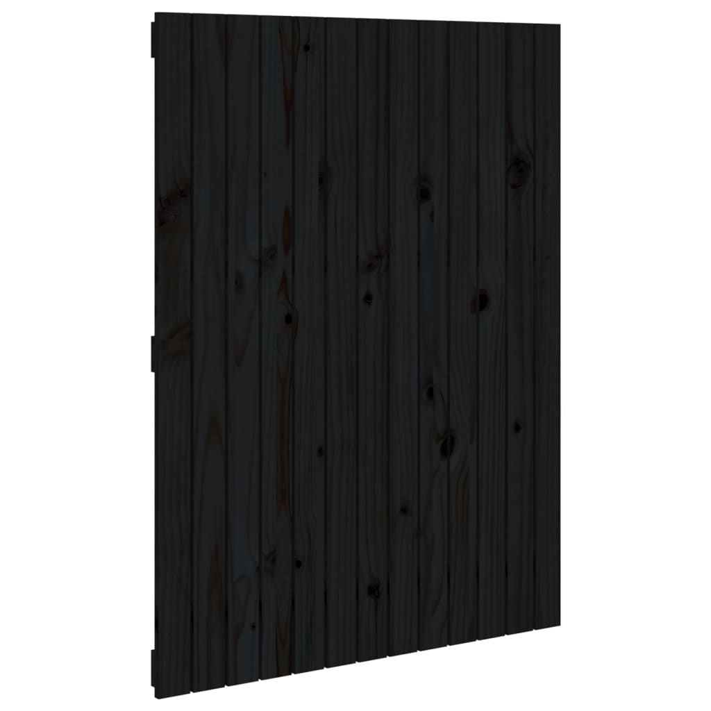 vidaXL Wezgłowie łóżka, czarne, 82,5x3x110 cm, lite drewno sosnowe