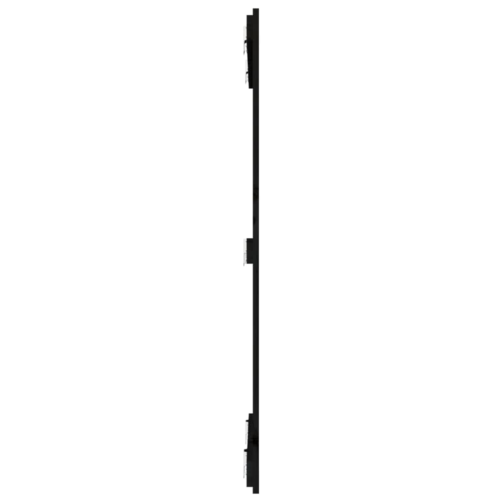 vidaXL Wezgłowie łóżka, czarne, 82,5x3x110 cm, lite drewno sosnowe