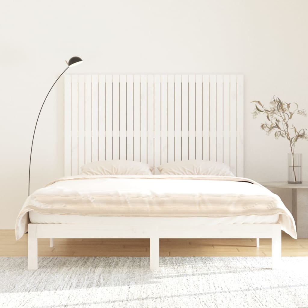vidaXL Wezgłowie łóżka, białe, 166x3x110 cm, lite drewno sosnowe