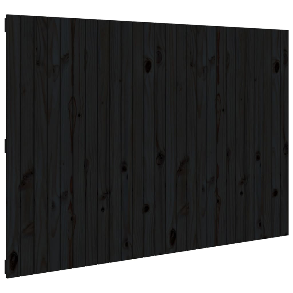 vidaXL Wezgłowie łóżka, czarne, 166x3x110 cm, lite drewno sosnowe