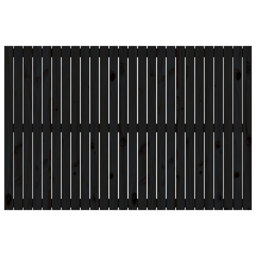 vidaXL Wezgłowie łóżka, czarne, 166x3x110 cm, lite drewno sosnowe