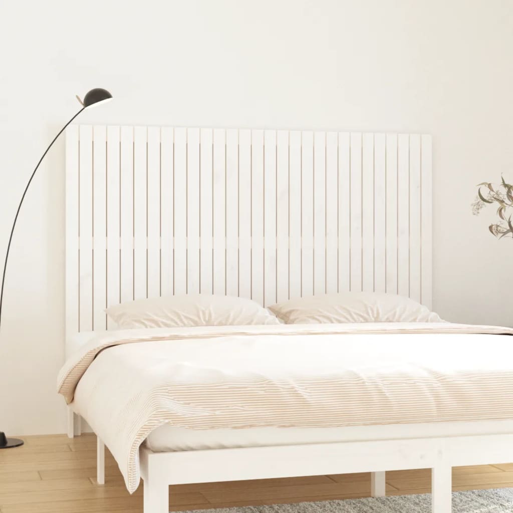 vidaXL Wezgłowie łóżka, białe, 185x3x110 cm, lite drewno sosnowe