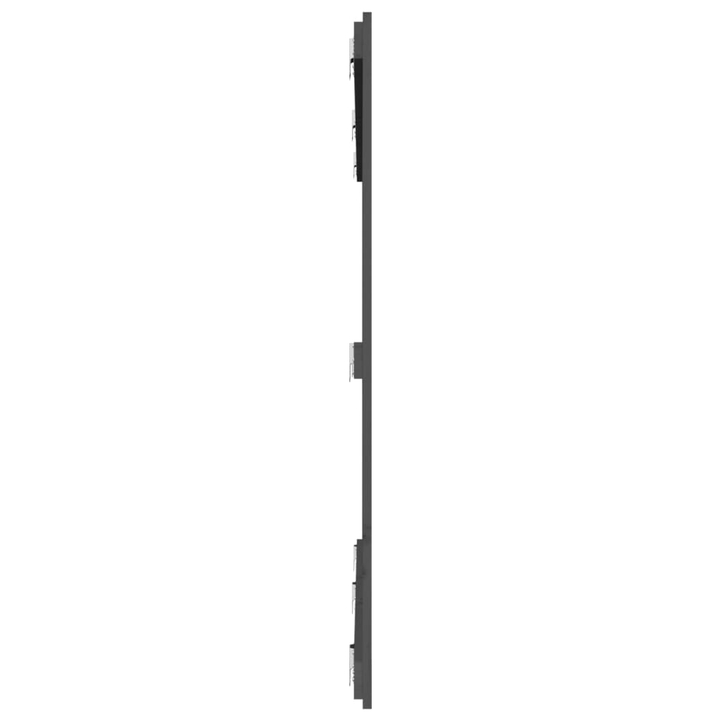 vidaXL Wezgłowie łóżka, szare, 185x3x110 cm, lite drewno sosnowe