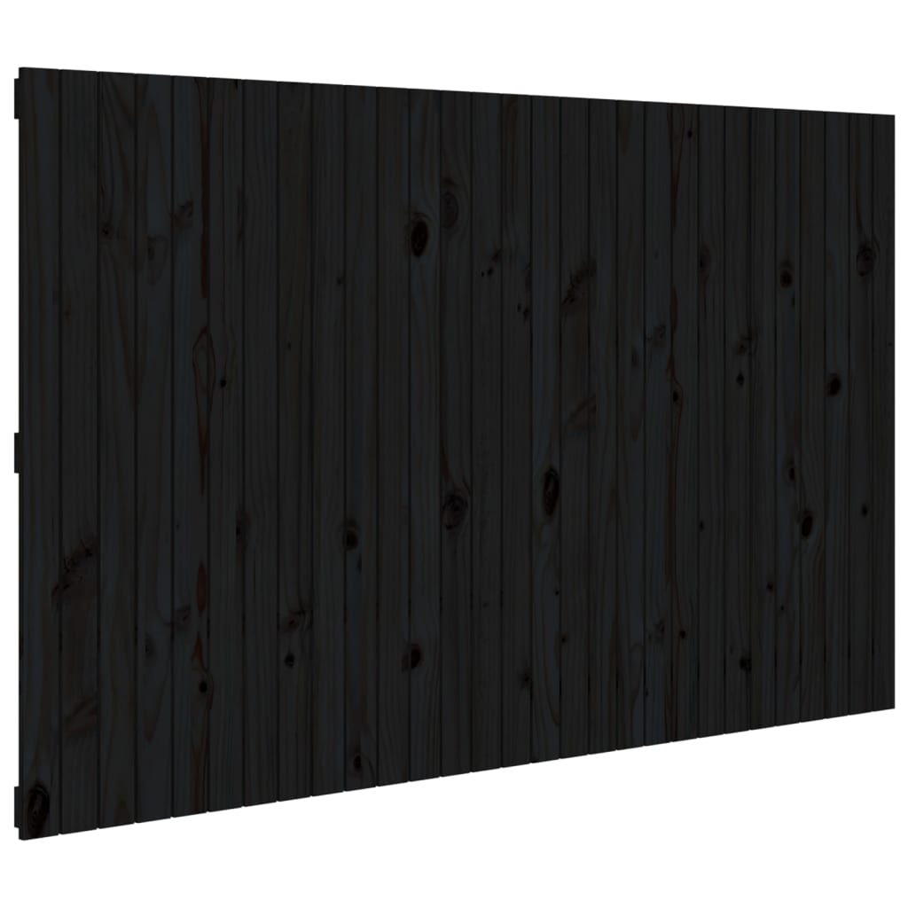vidaXL Wezgłowie łóżka, czarne, 185x3x110 cm, lite drewno sosnowe
