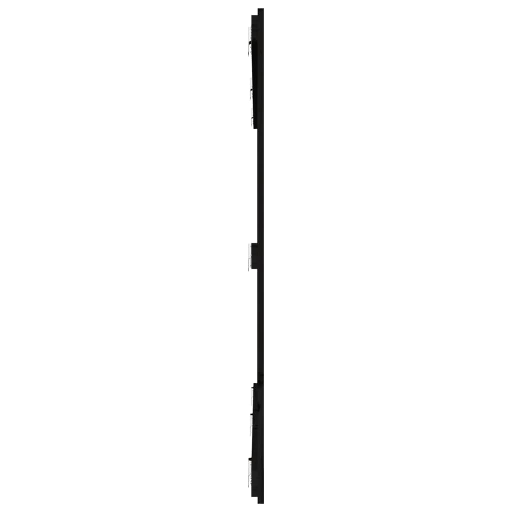 vidaXL Wezgłowie łóżka, czarne, 185x3x110 cm, lite drewno sosnowe