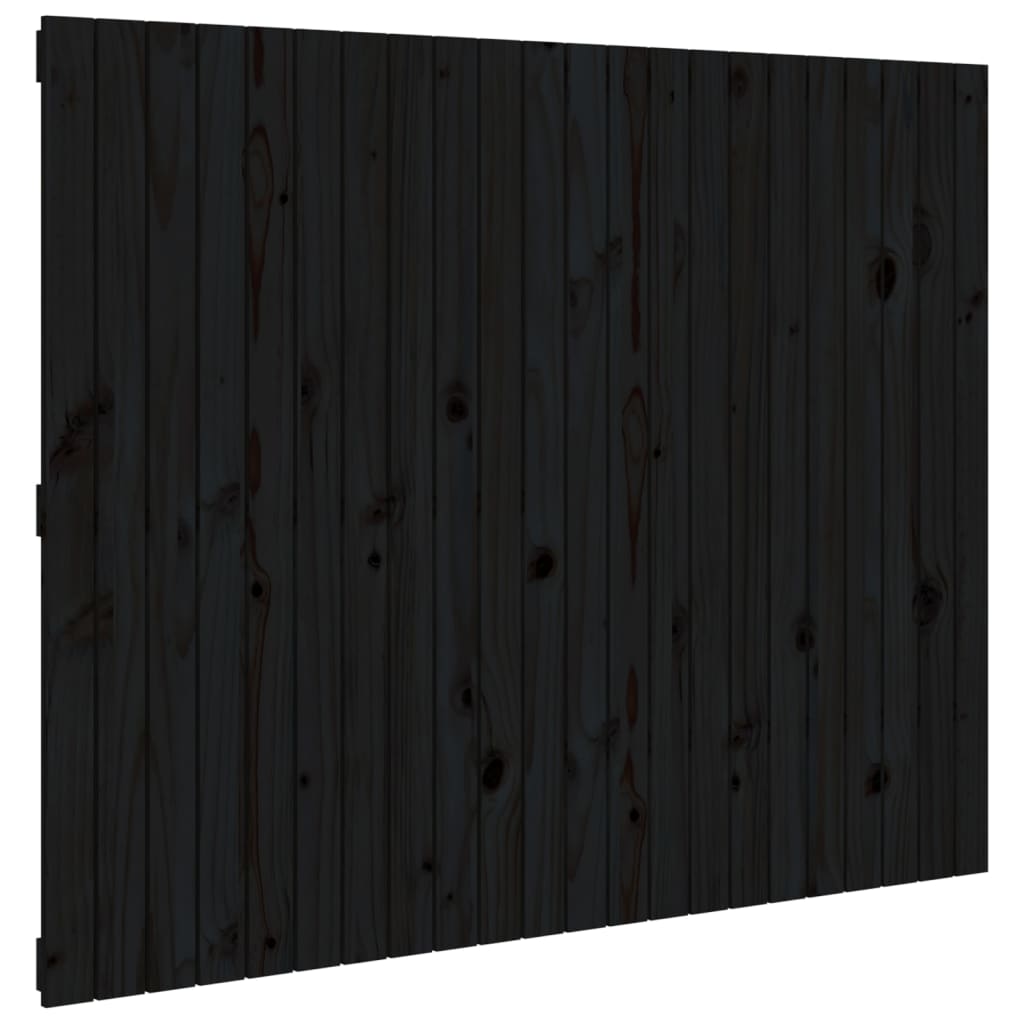 vidaXL Wezgłowie łóżka, czarne, 140x3x110 cm, lite drewno sosnowe