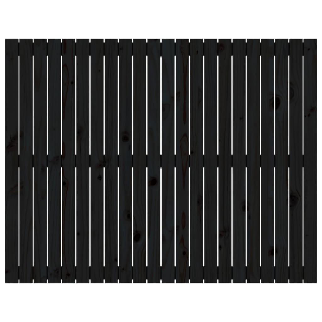 vidaXL Wezgłowie łóżka, czarne, 140x3x110 cm, lite drewno sosnowe