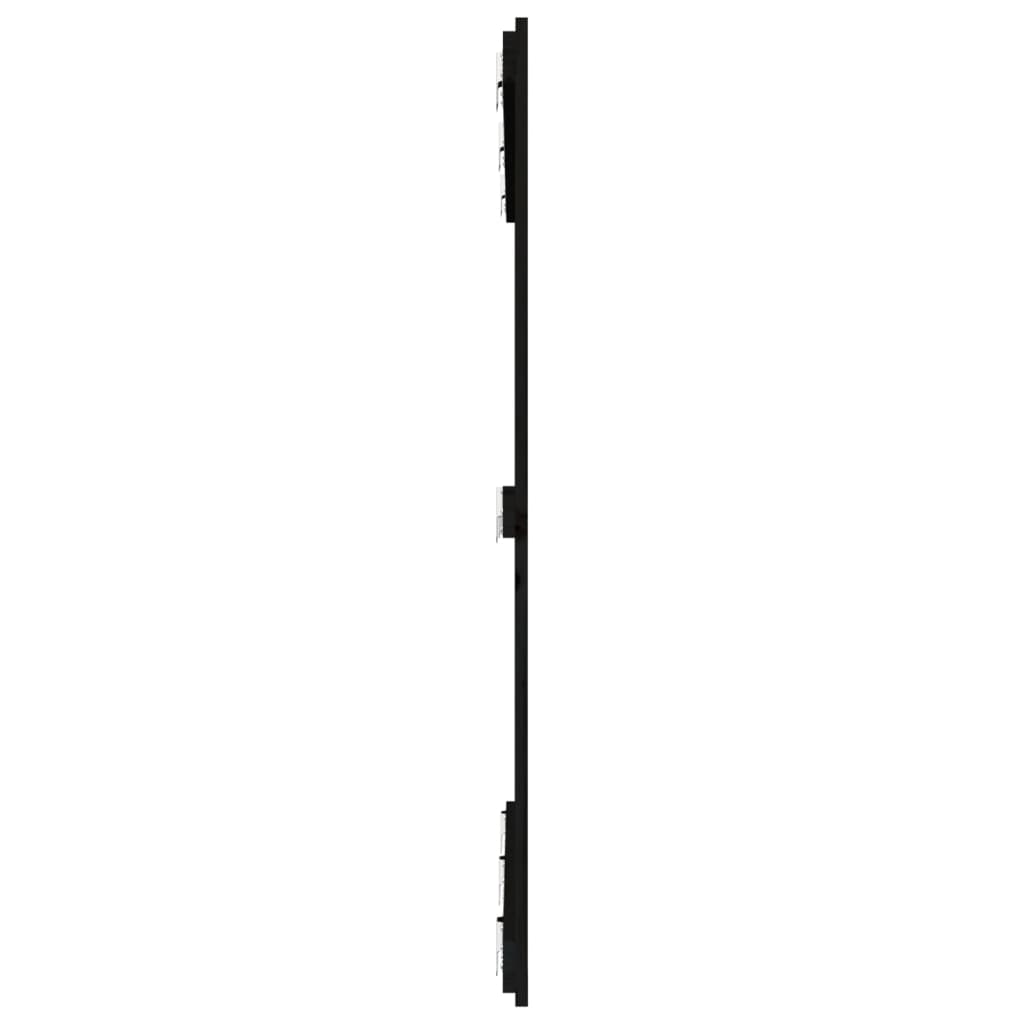 vidaXL Wezgłowie łóżka, czarne, 140x3x110 cm, lite drewno sosnowe
