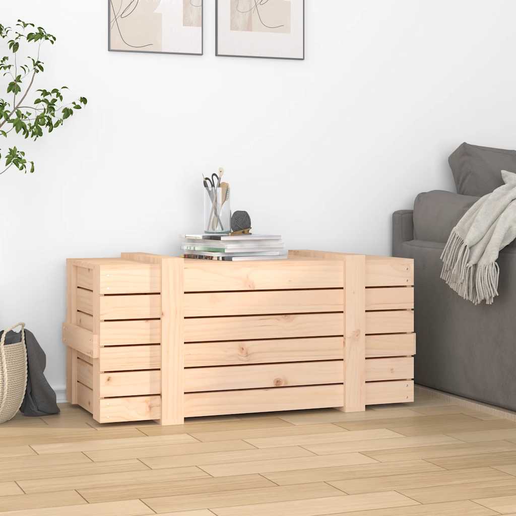 vidaXL Skrzynia do przechowywania, 91x40,5x42 cm, lite drewno sosnowe