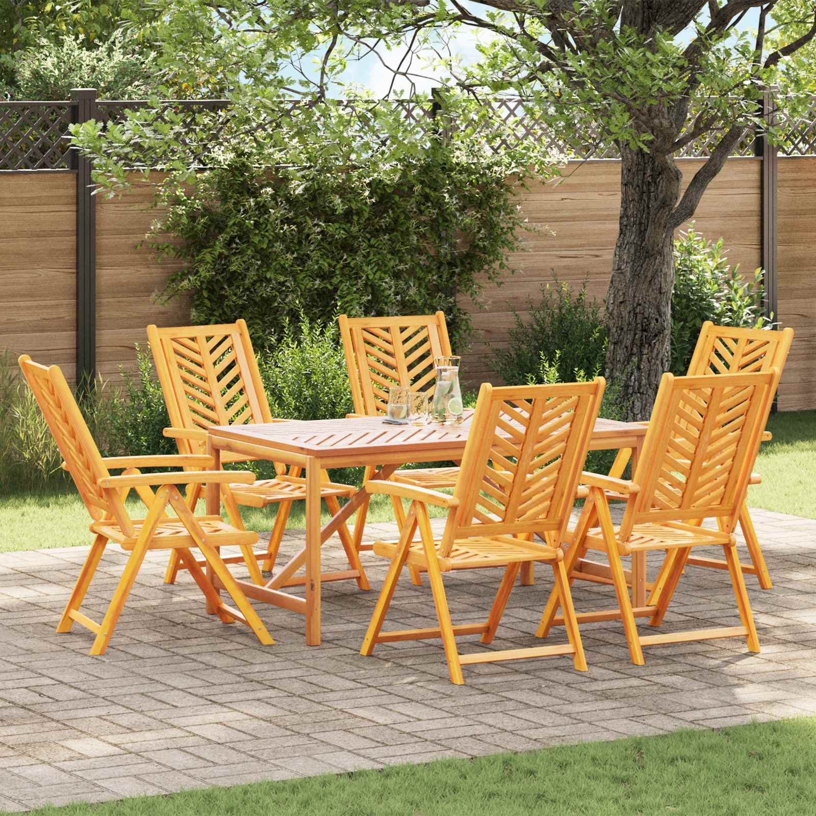 vidaXL Krzesło Ogrodowe 6 pcs Brązowy 57 x 72 x 109 cm