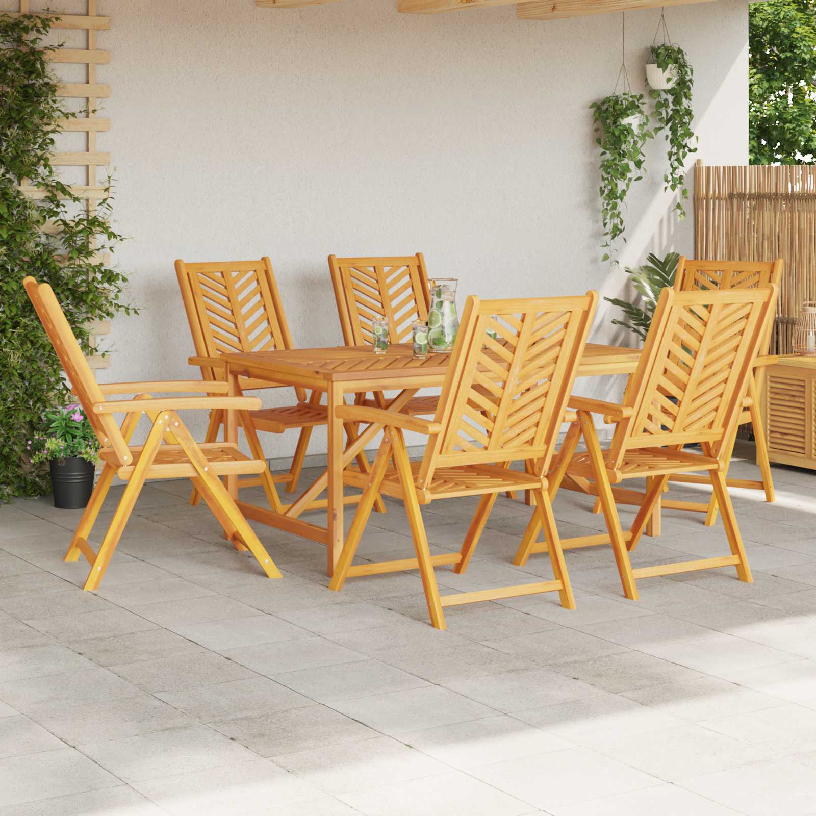 vidaXL Krzesło Ogrodowe 6 pcs Brązowy 57 x 72 x 109 cm